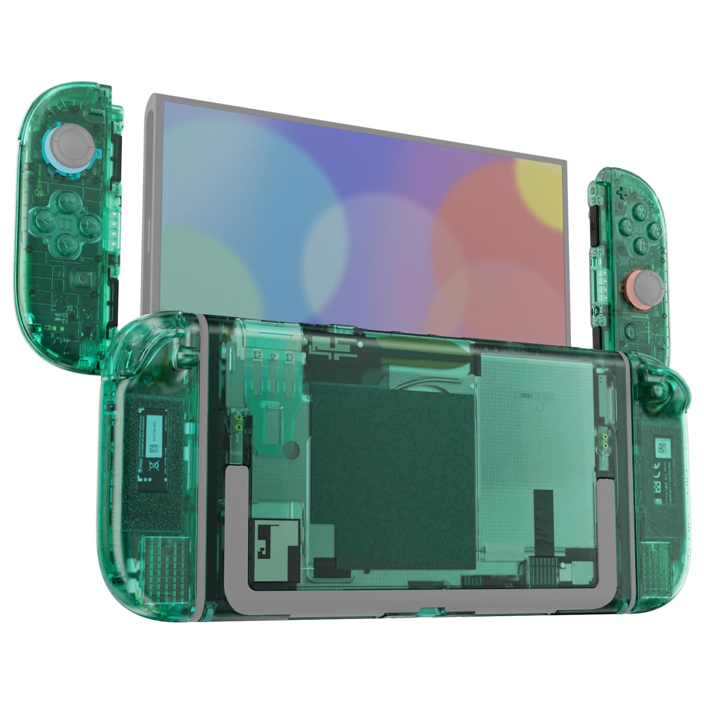 eXtremeRate DIY Replacement Shell Buttons for Nintendo Switch 2 Custom Full Set Rear Back Plate Controller Housing with Button for Switch 2 Handheld Console & Joycon 2 -Deluxe Version - Emerald Green
