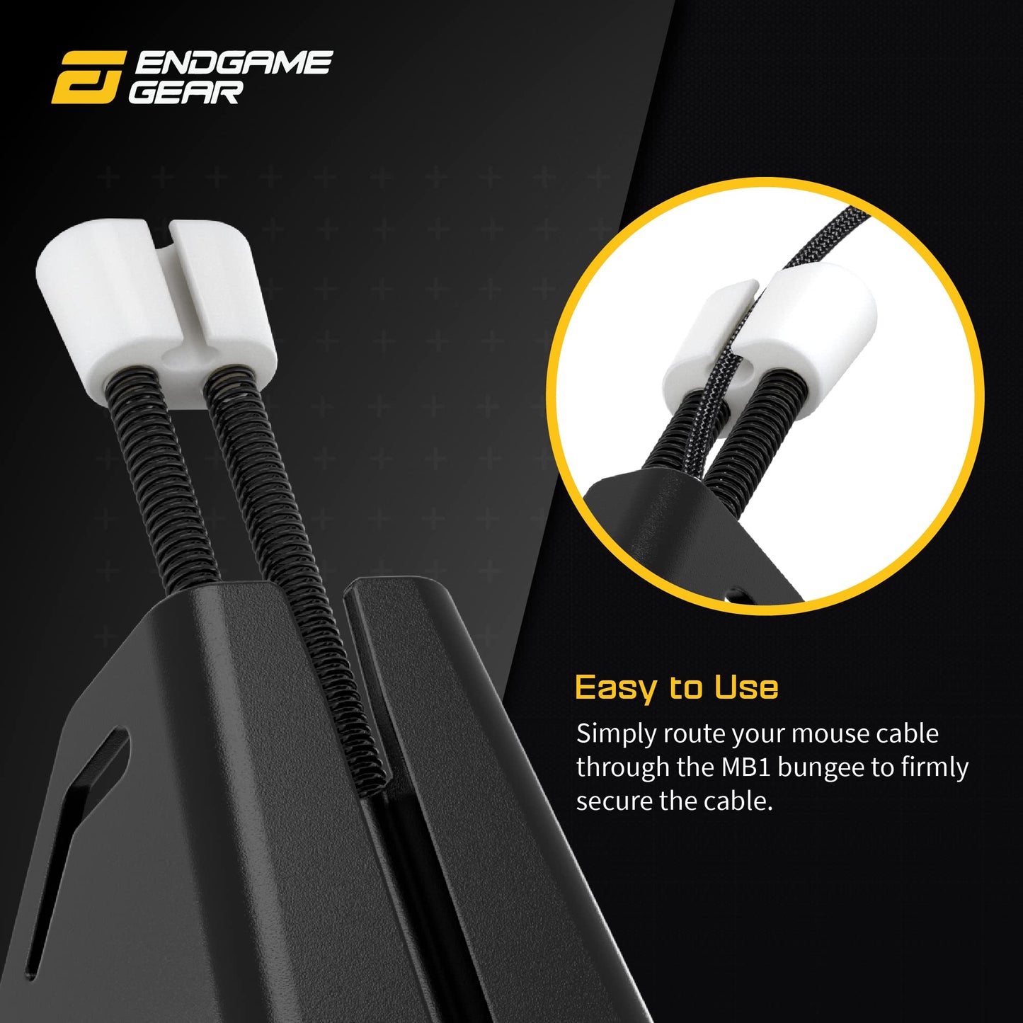 ENDGAME GEAR MB1 Mouse Bungee Holder - Anti-Slip Cable Management, Black