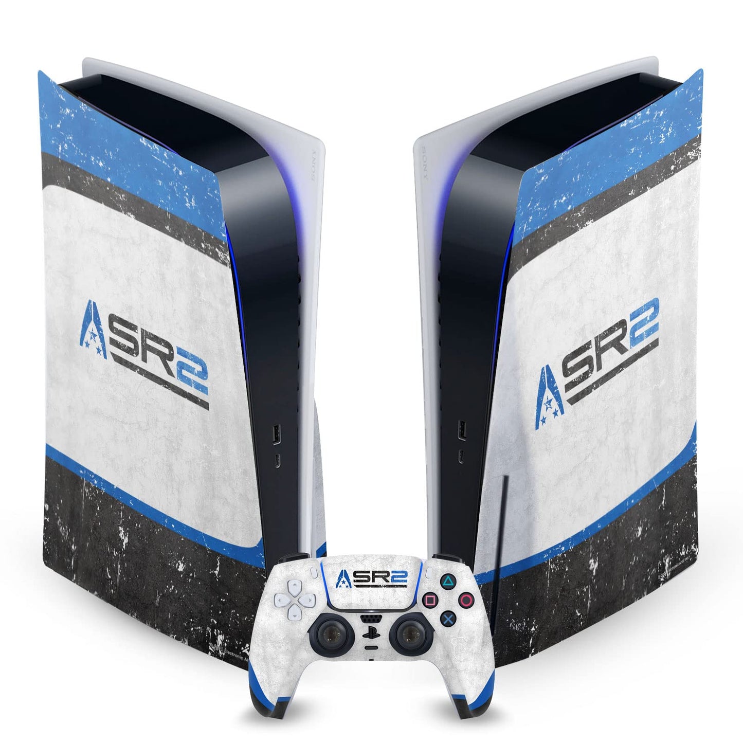 Head Case Designs Officially Licensed EA Bioware Mass Effect SR2 Normandy 3 Badges And Logos Vinyl Faceplate Sticker Gaming Skin Decal Cover Compatible With PS5 Disc Console & DualSense