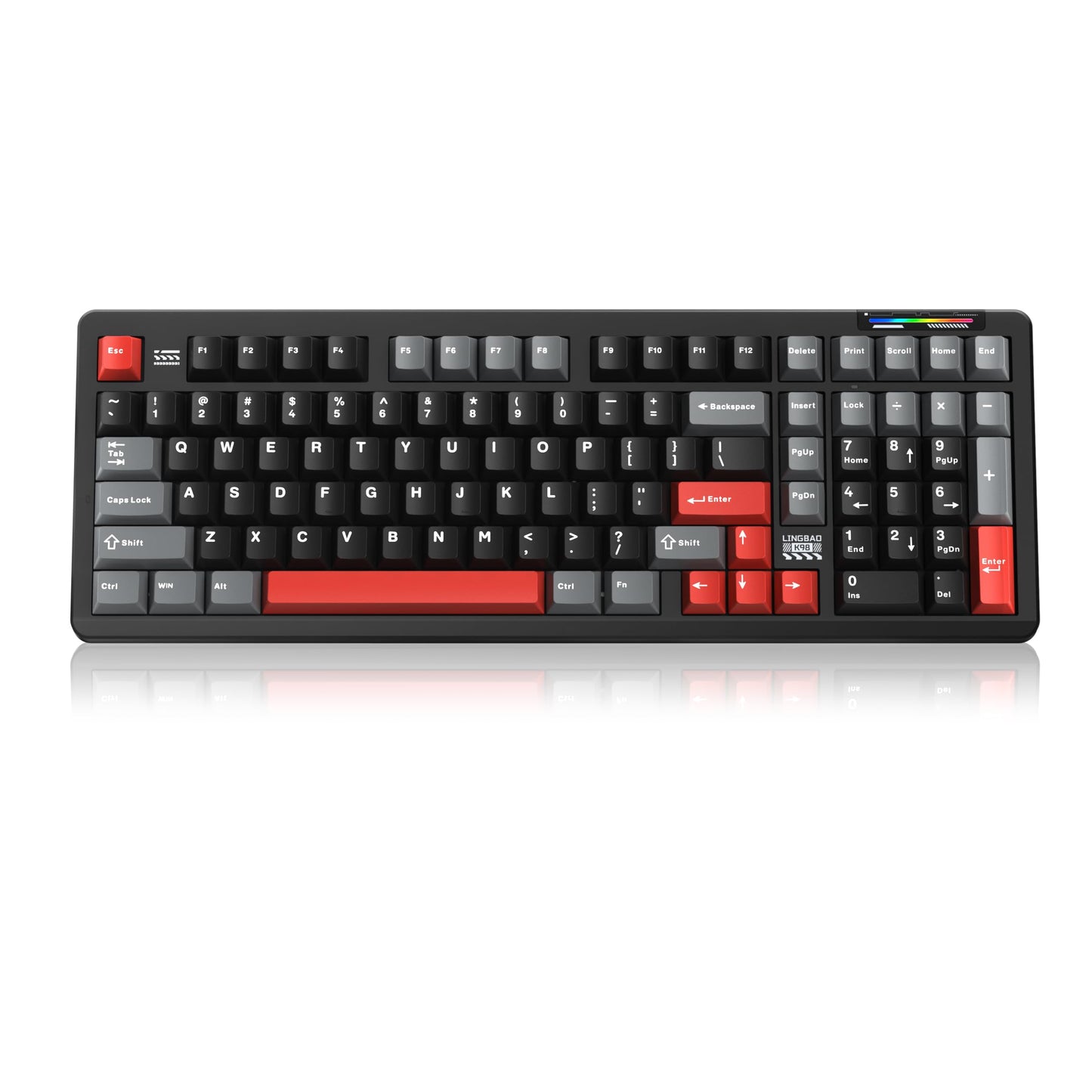 LINGBAO K98 Wireless Mechanical Gaming Keyboard Tri-Mode BT5.0/2.4GHz/USB-C Gasket Custom Hot-Swappable Linear Switches Creamy Keyboard with Number Pad RGB Backlit Gaming Keyboard for PC Laptop