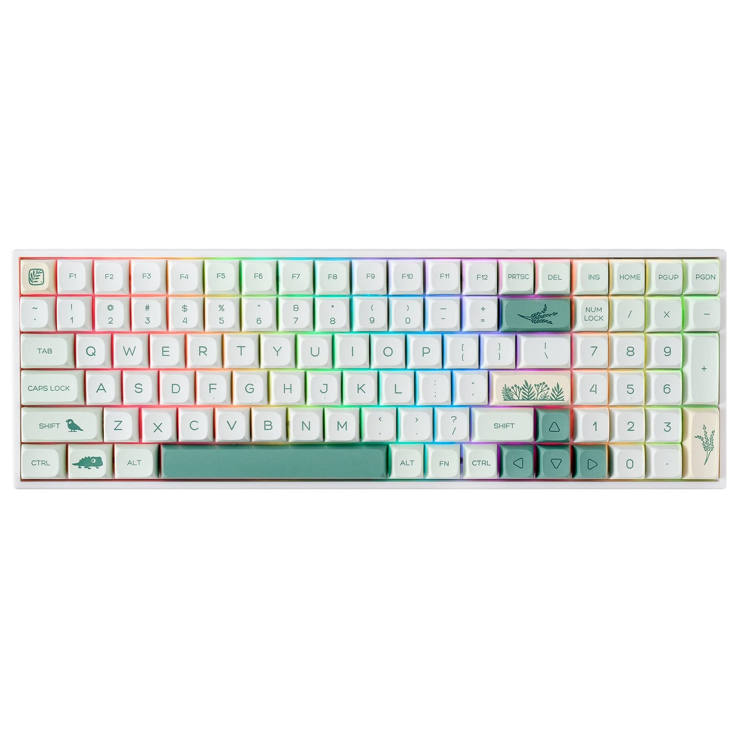 BOYI TK96 96% RGB Hot Swappable Triple Mode Keyboard 2.4Ghz/BT 5.0/Wired N-Key Rollover Compact Yellow Switch Mechanical Gaming Keyboard(Zoological&Botanical Gardens XDA Keycaps)