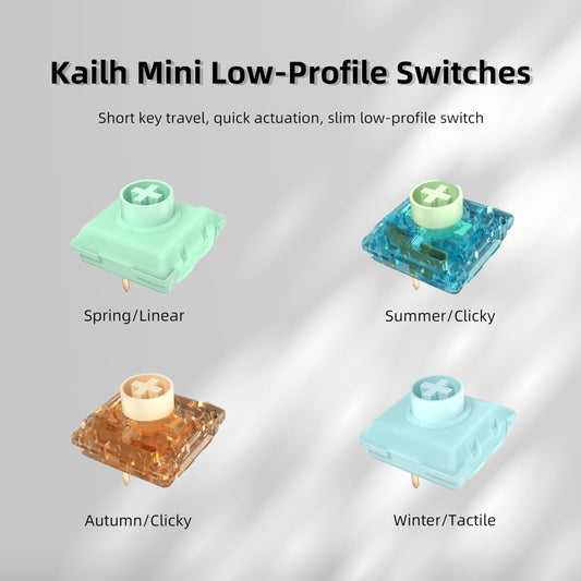 Zjmehty Low-Profile Mechanical Keyboard Switch Sample Pack - 20pcs (Kailh, Gateron, Outemu)