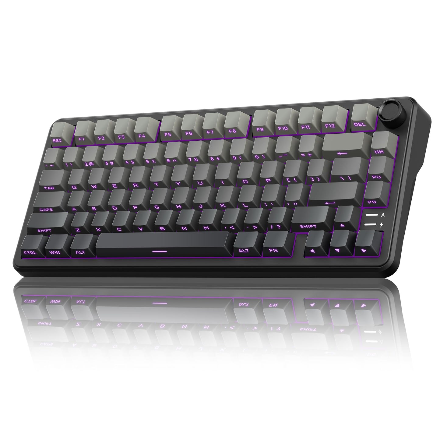 RedThunder K75 Wireless Mechanical Gaming Keyboard, 75% Hot Swappable Creamy Keyboard with Knob, RGB Backlit, Pre-lubed Linear S