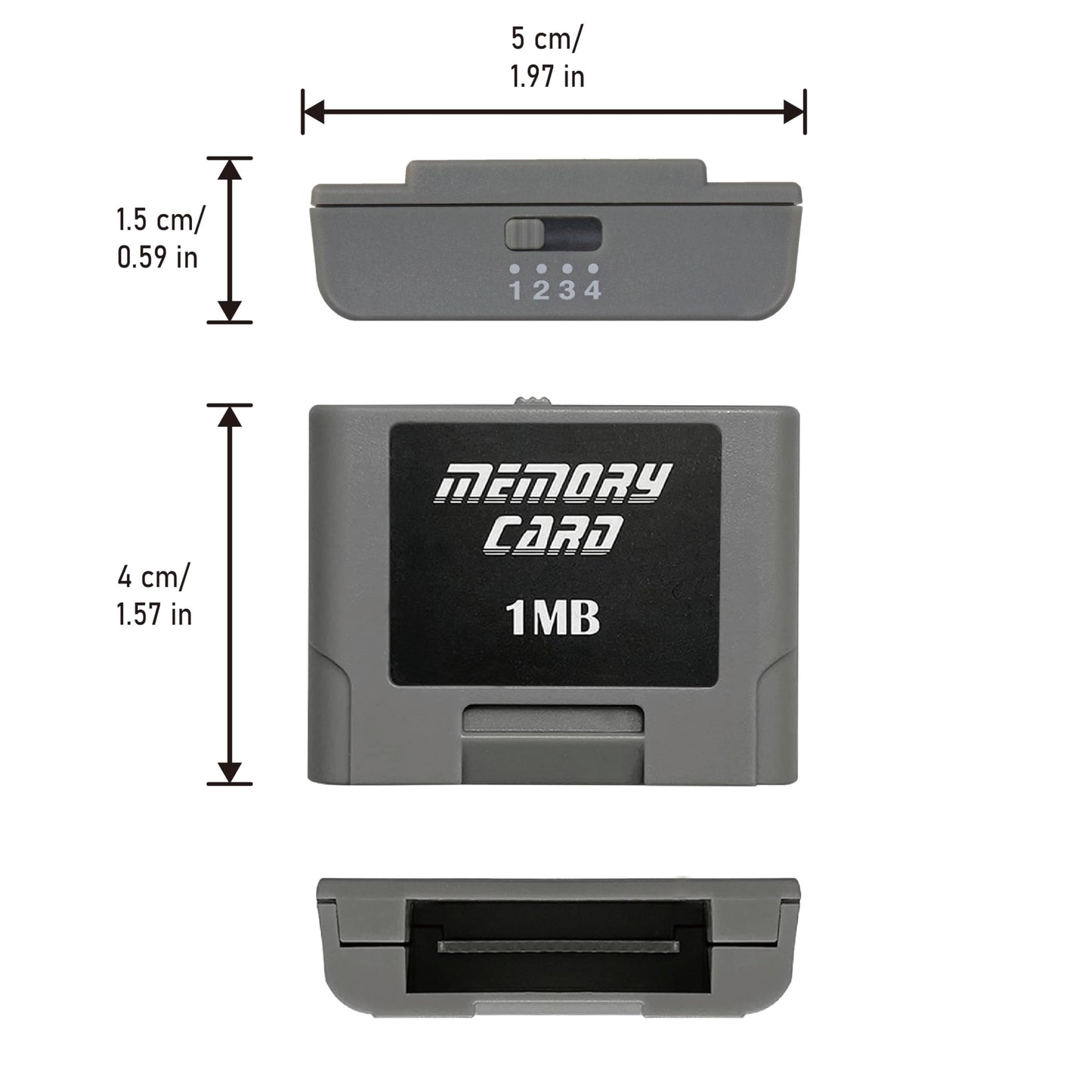 Intec Gaming 1MB Memory Pak for N64 - Grey Storage Expansion Card, Model GA642