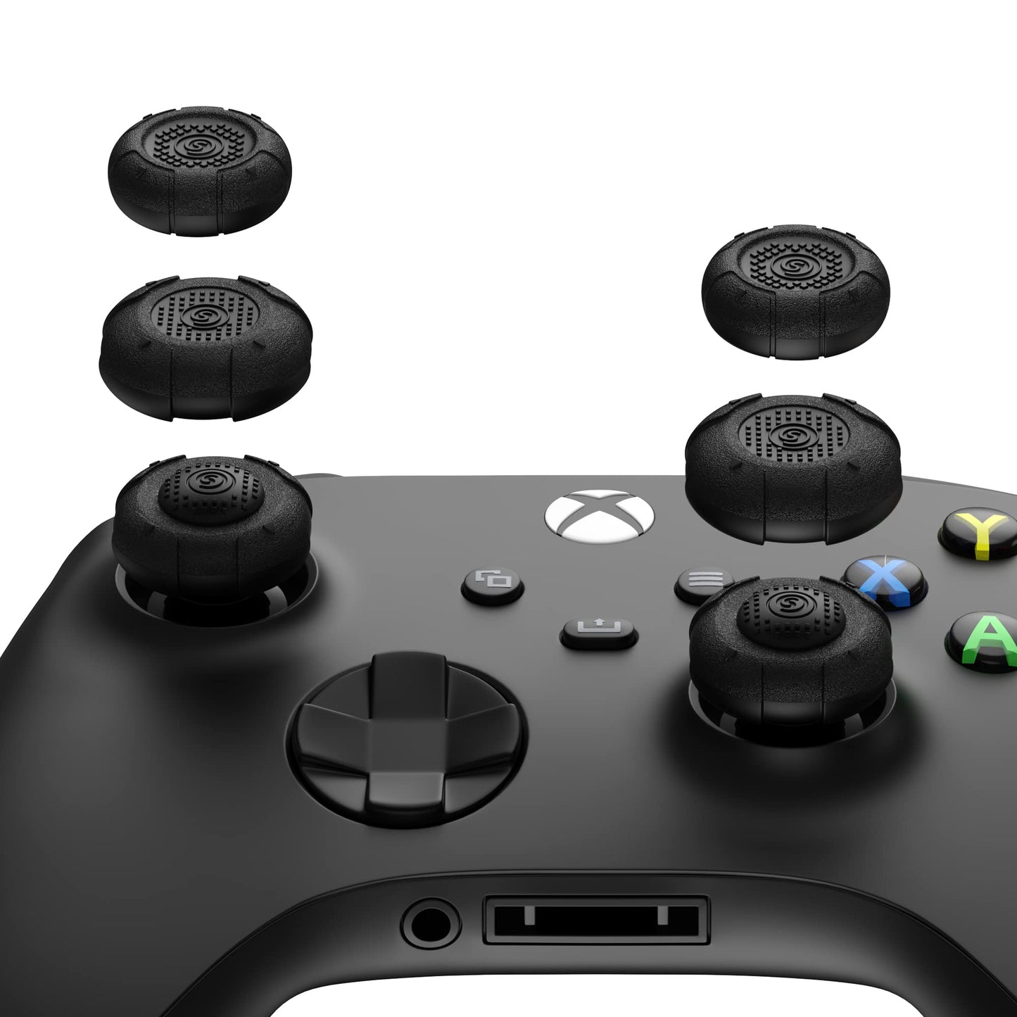 GeekShare Thumb Grip Caps for Xbox One Controller Silicone Joystick Cover Solid Color Thumbsticks Cover Set Compatible with Xbox Series X 3 Pairs / 6 Pcs (Black)