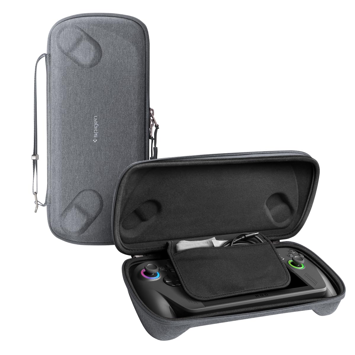 Spigen for Slim Carrying Case Compatible with 2025 ASUS ROG Xbox Ally/Ally X, Slim One-Layer Pouch with Grip Bump, G-Hook and St