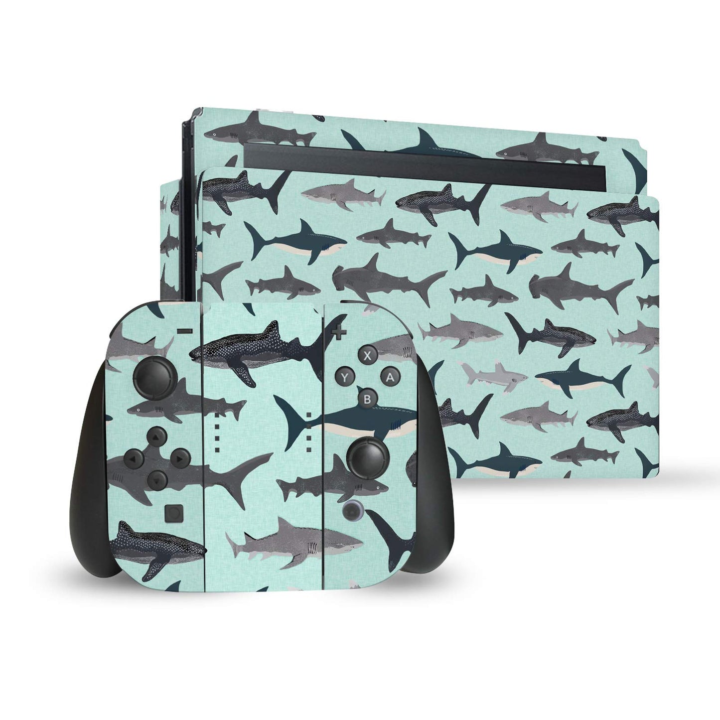 Head Case Designs Officially Licensed Andrea Lauren Design Sharks Art Mix Vinyl Sticker Gaming Skin Decal Cover Compatible With Nintendo Switch Console & Dock & Joy-Con Controller Bundle