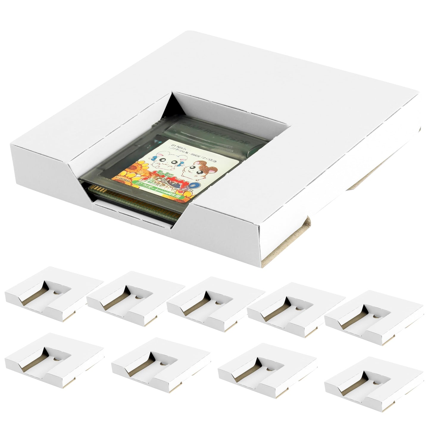 10 Pack Inner Inlay Insert Tray Compatible with Game Boy and Game Boy Color US Version Replacement Cardboard Box Insert for Game Cartridge Storage and Display