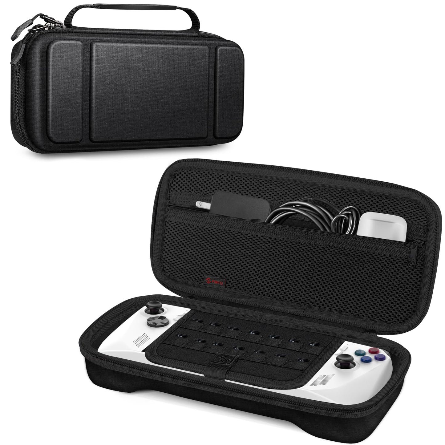 Fintie Case for ASUS ROG Ally X 2024 / ROG Ally 2023 Shockproof Protective Cover Hard Shell with Inner Pocket & 14 Game Card sections Black