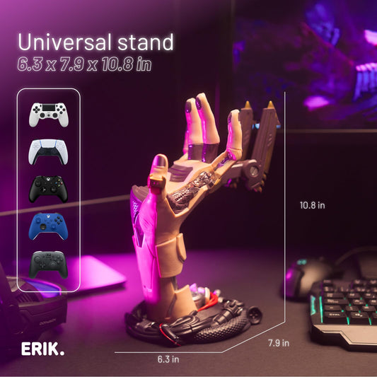 Grupo Erik Cyberpunk Gaming Controller Holder | Headset Stand | 6.3 x 7.9 x 10.8 in | Perfect for Gamer Gifts