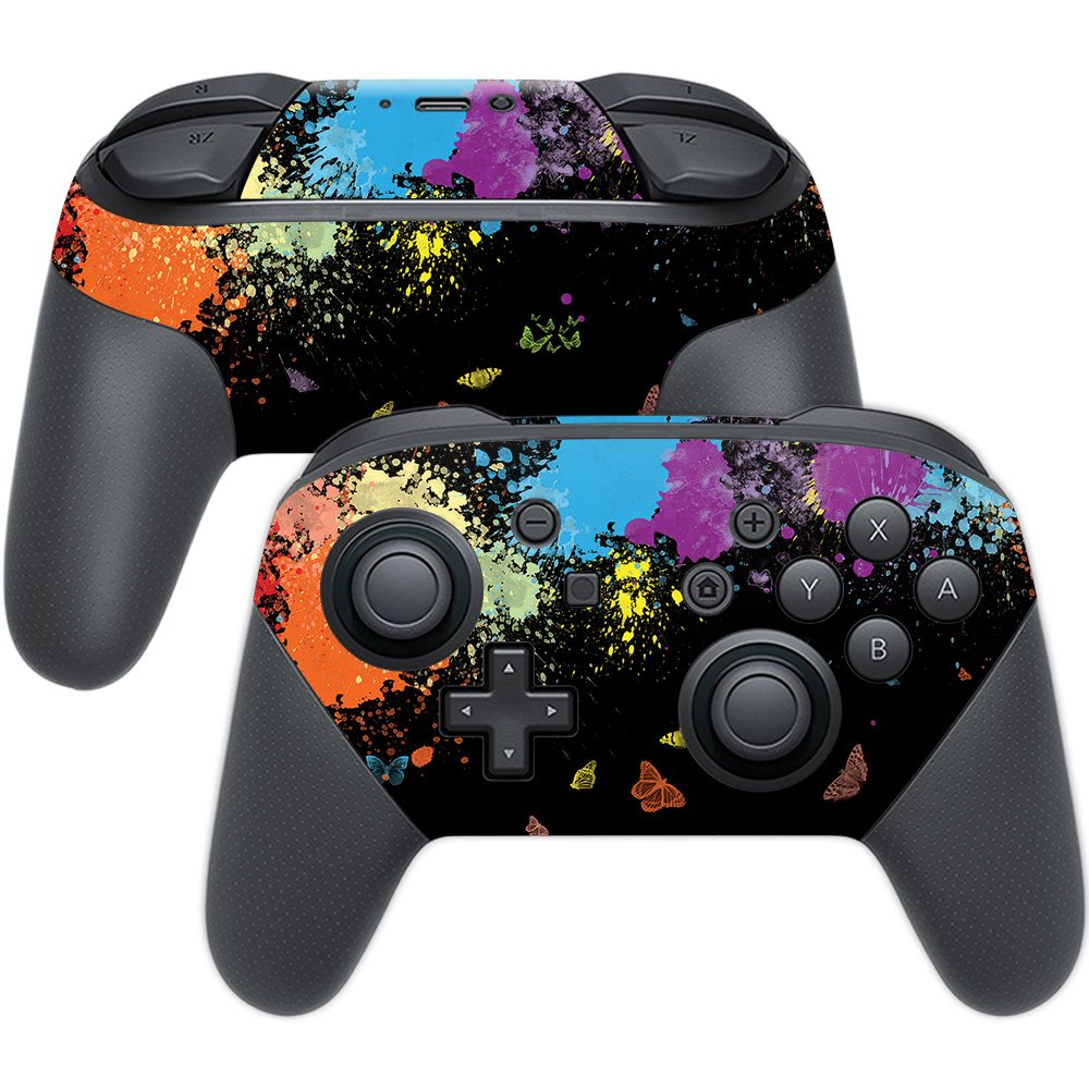 MightySkins Skin Compatible with Nintendo Switch Pro Controller - Splatter | Protective, Durable, and Unique Vinyl Decal wrap Co