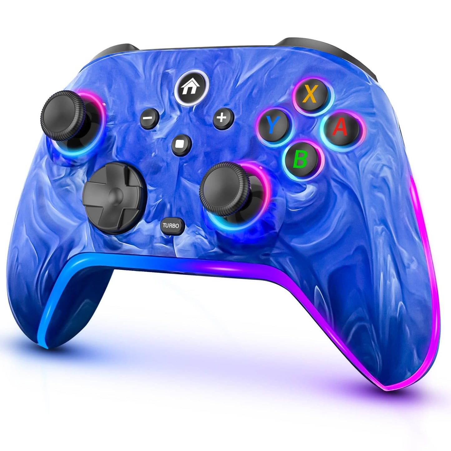 Wireless Switch Controllers for Nitendo Switch/OLED/Lite 1200mAh Switch Pro Controller with 10 Color Light Modes Rechargeable Switch Turbo Control with Vibration Turbo Wake Up 6-Axis Gyro