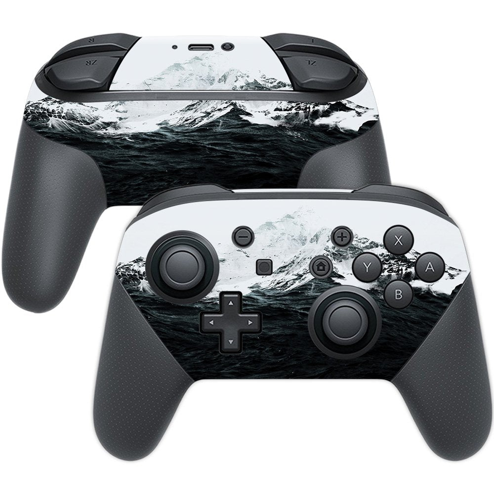 MightySkins Skin Compatible with Nintendo Switch Pro Controller - Mountain Waves | Protective, Durable, and Unique Vinyl Decal w
