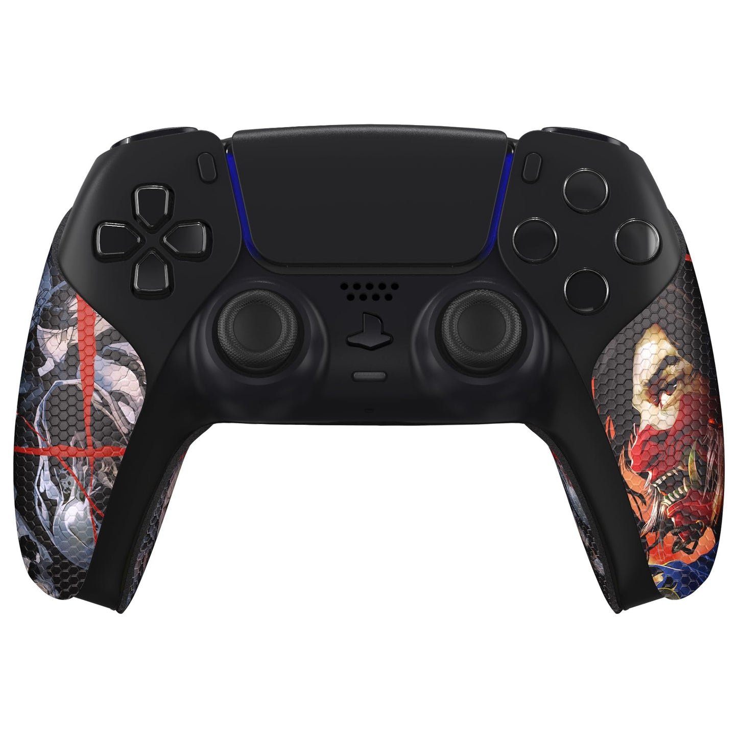 eXtremeRate PlayVital Anti-Skid Sweat-Absorbent Controller Grip for PS5 Professional Textured Soft Rubber Pads Handle Grips - Ghost of Samurai