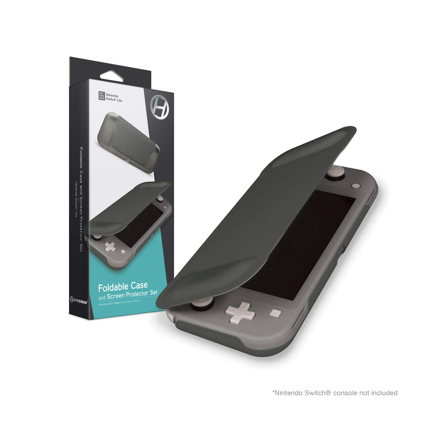 Hyperkin Foldable Case and Screen Protector Set for Nintendo Switch Lite (Gray) - Nintendo Switch