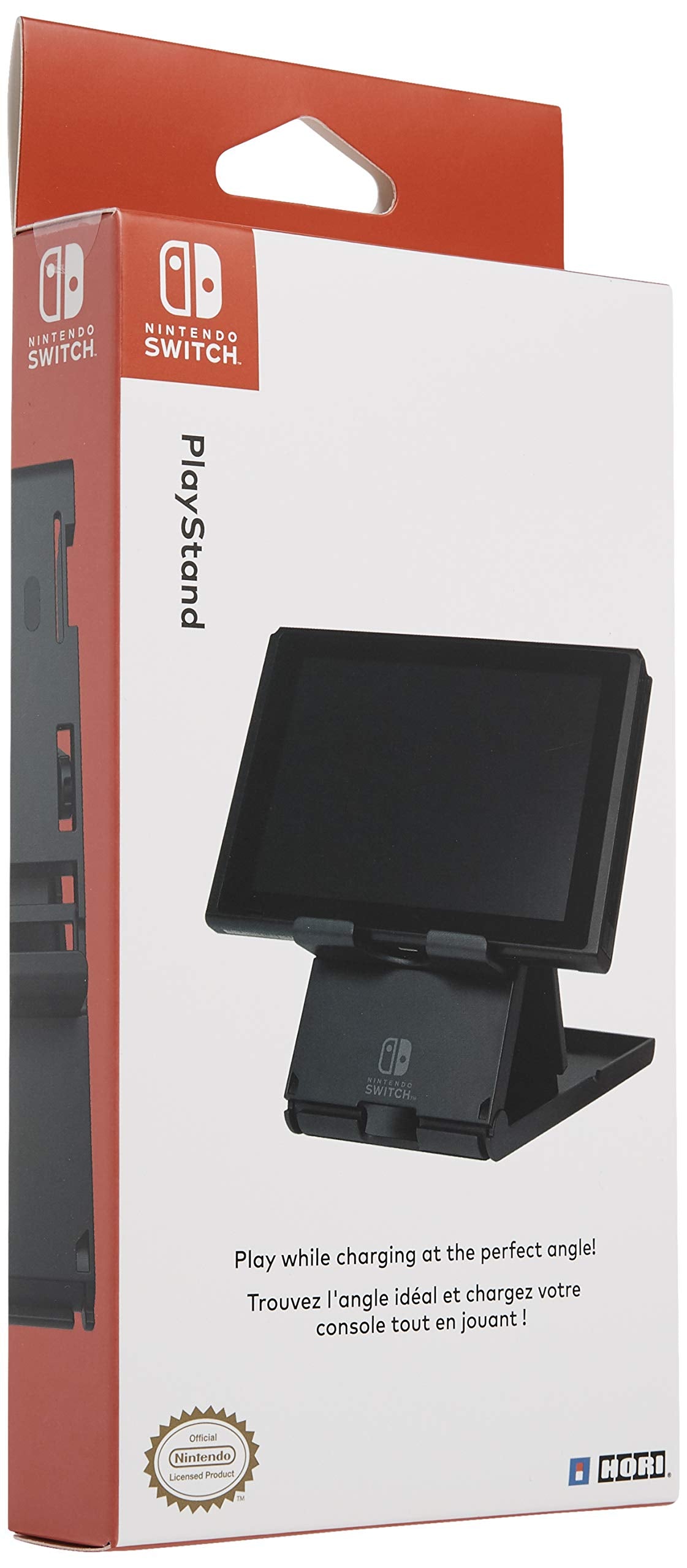 HORI Compact Playstand for Nintendo Switch - Adjustable, Black, Officially Licensed, Model NSW-029U, Rubber Material