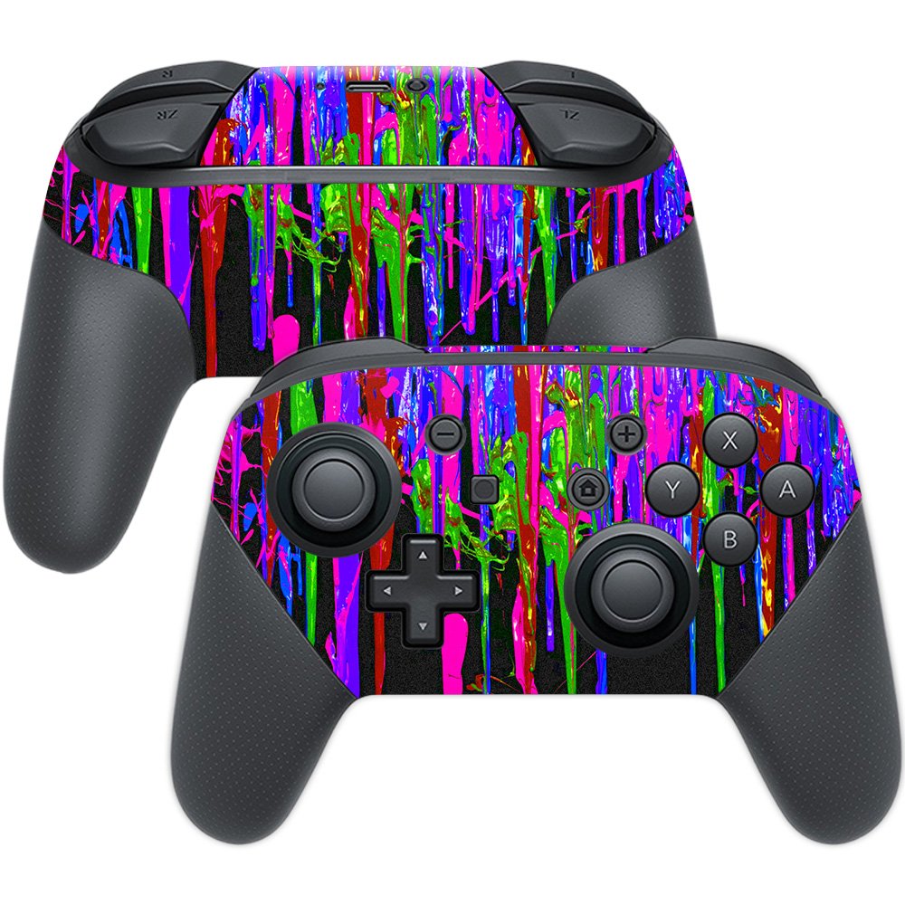 MightySkins Skin Compatible with Nintendo Switch Pro Controller - Drips | Protective, Durable, and Unique Vinyl Decal wrap Cover