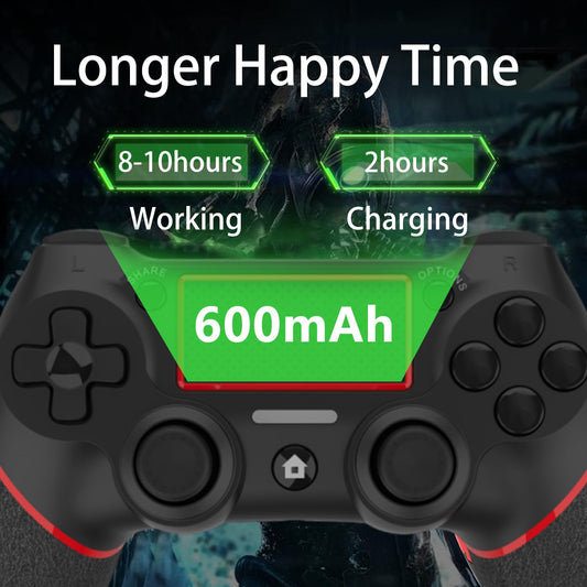 SZYUYU Wireless Controller for PS4, PC - 3.5mm Audio Jack, Touch Pad, Six Axis Motion Control, Black Red