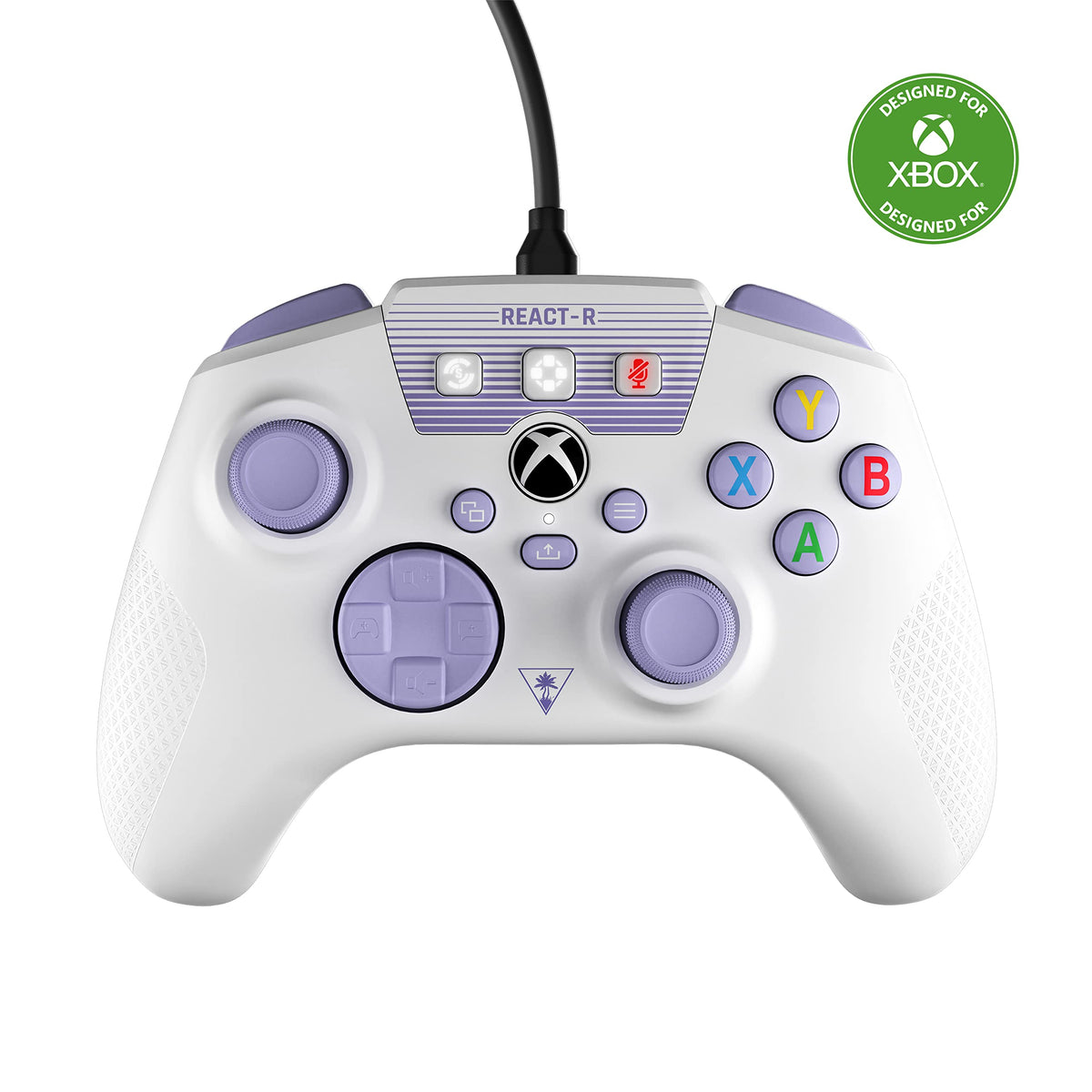 Turtle Beach REACT-R Wired Game Controller - Officially Licensed for Xbox Series X & S Xbox One and Windows 10|11 PCs - White & Purple