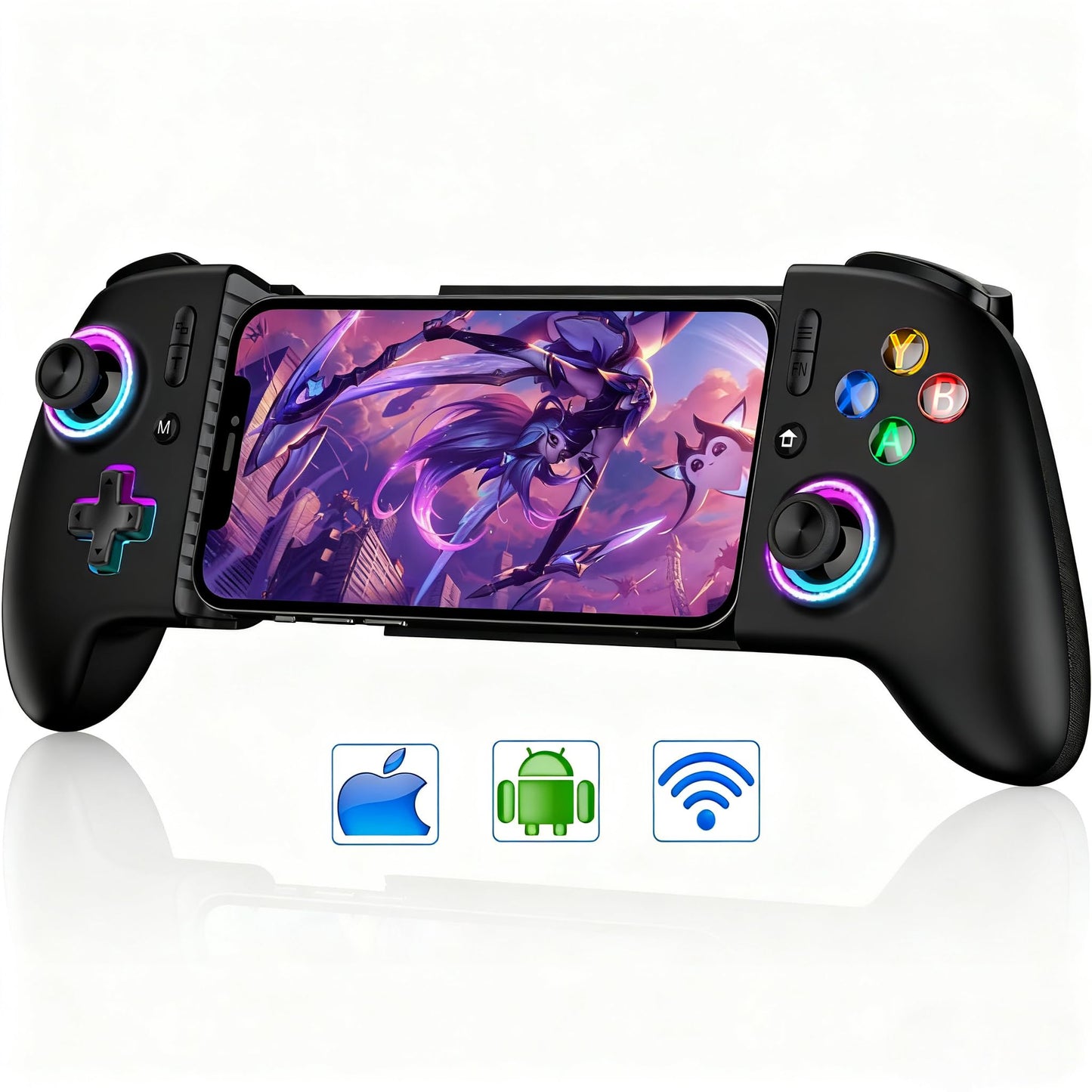 ?Anti-Drift & Fast-Connect?Wireless Gaming Controller for iPhone/Android Hall Joystick&Trigger Bluetooth Phone Controller Handheld Game Console Quality - For Cloud Gaming Genshin Impact Roblox Call of Duty