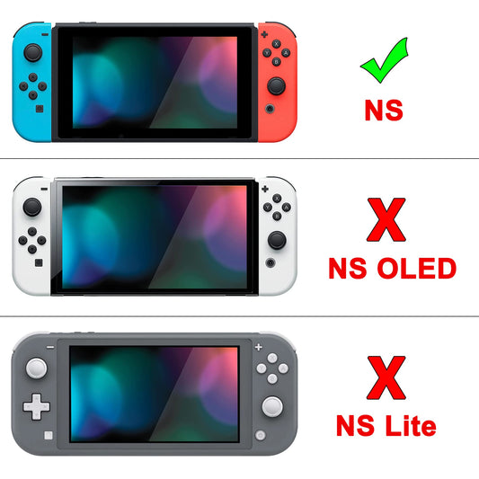 eXtremeRate PlayVital Back Cover for Nintendo Switch - Hard Shell, Dark Grayish Violet, Model NTP328, Dockable Protector for Joycon