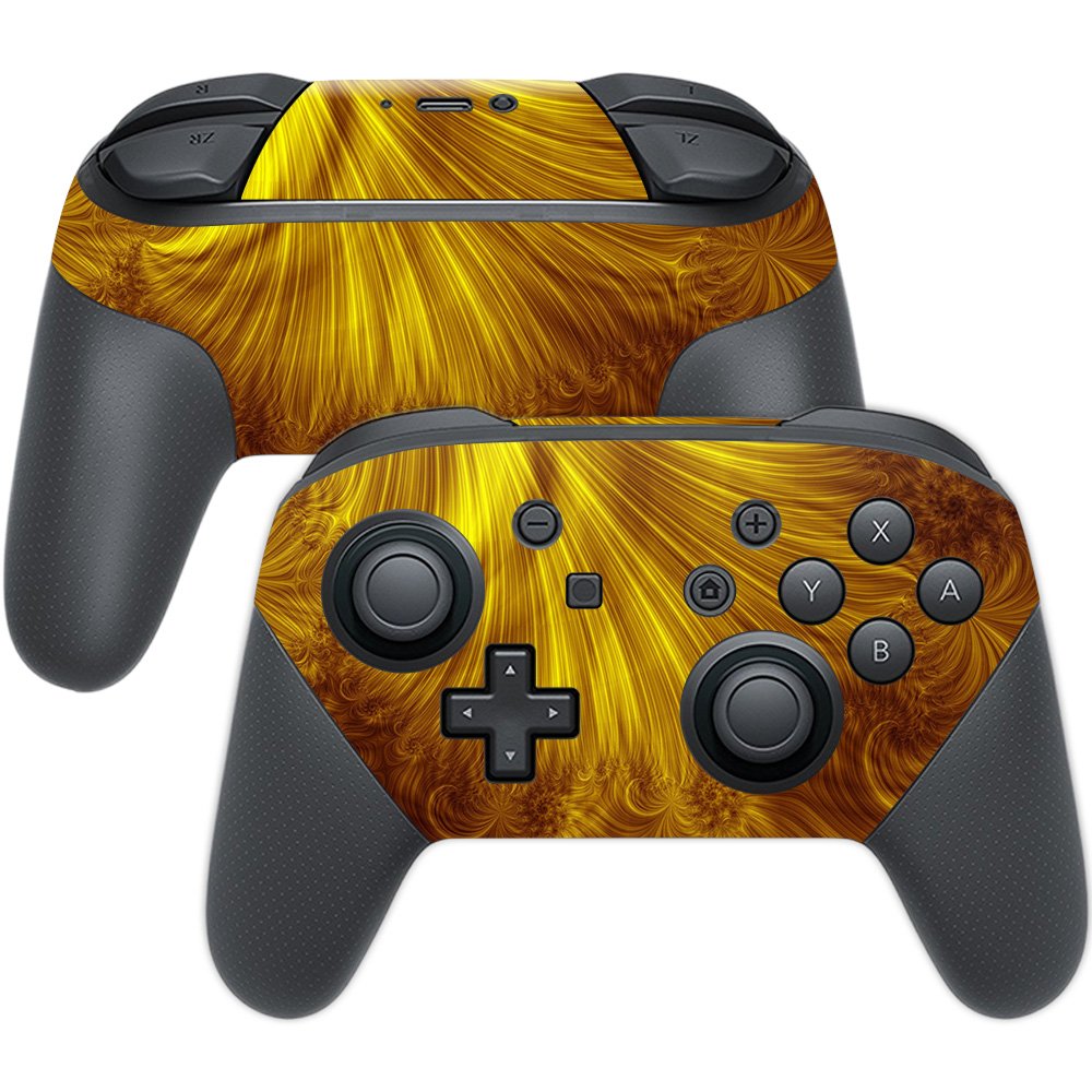 MightySkins Skin Compatible with Nintendo Switch Pro Controller - Gold Tiles | Protective, Durable, and Unique Vinyl Decal wrap