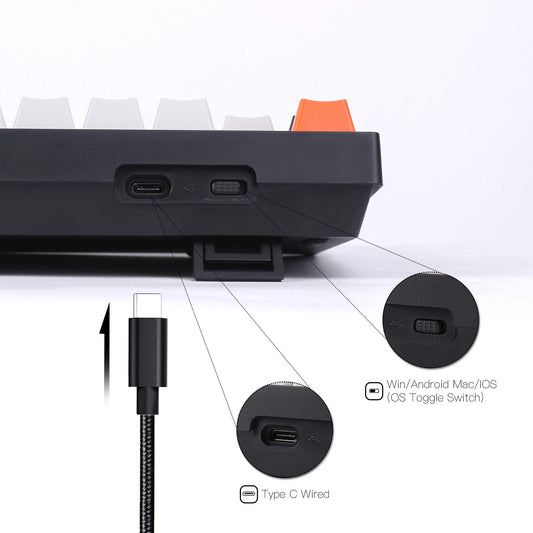 Keychron C2 Mechanical Gaming Keyboard - 104 Keys, USB Type-C, Gateron G Pro Brown Switch, RGB Backlight, Mac Layout