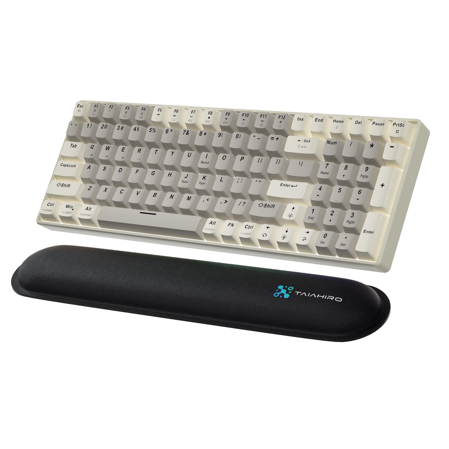 Creamy Mechanical Gaming Keyboard Wireless - 100 Keys Hot-Swappable Retro Design Silent Linear Switches 3-Mode (BT/2.4G/USB-C) LED Backlit 3000mAh Ergonomic Wrist Rest for Win/Mac Gaming & Typing