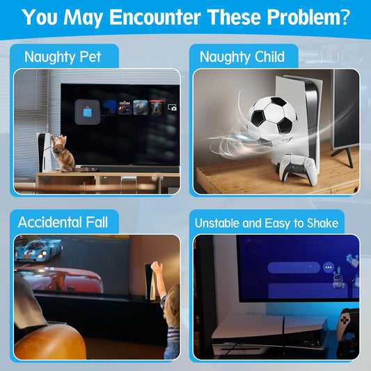 YWLRONG PS5 Slim Stand Bracket Holder - 4Pcs Flat Base, Compatible with PlayStation 5 Slim Disc Edition, Black+Grey