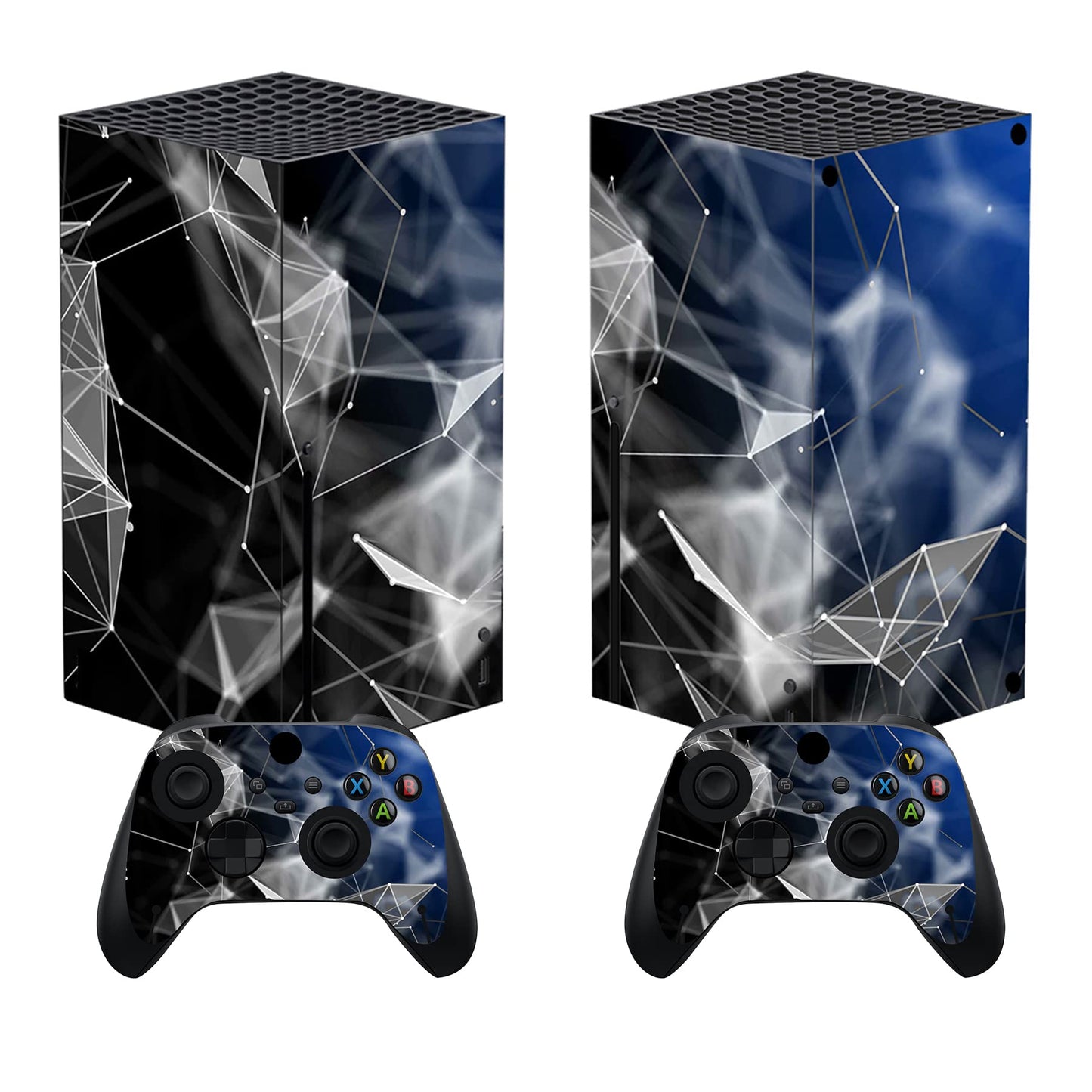 PlayVital 3D Polygon Custom Vinyl Skins for Xbox Core Wireless Controller Wrap Decal Cover Stickers for Xbox Series X Console Controller