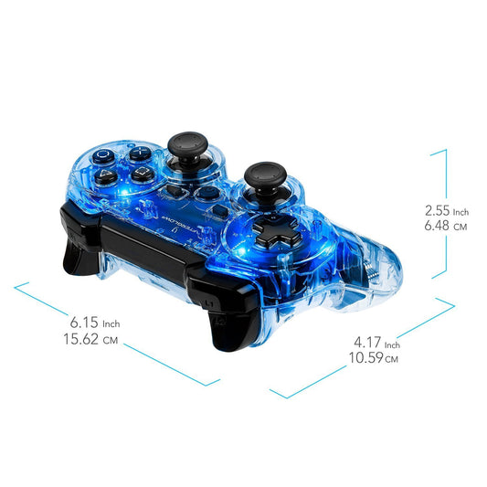 PDP Afterglow Wireless Controller - Signature Blue for PS3, Model 064-015-EU-BL