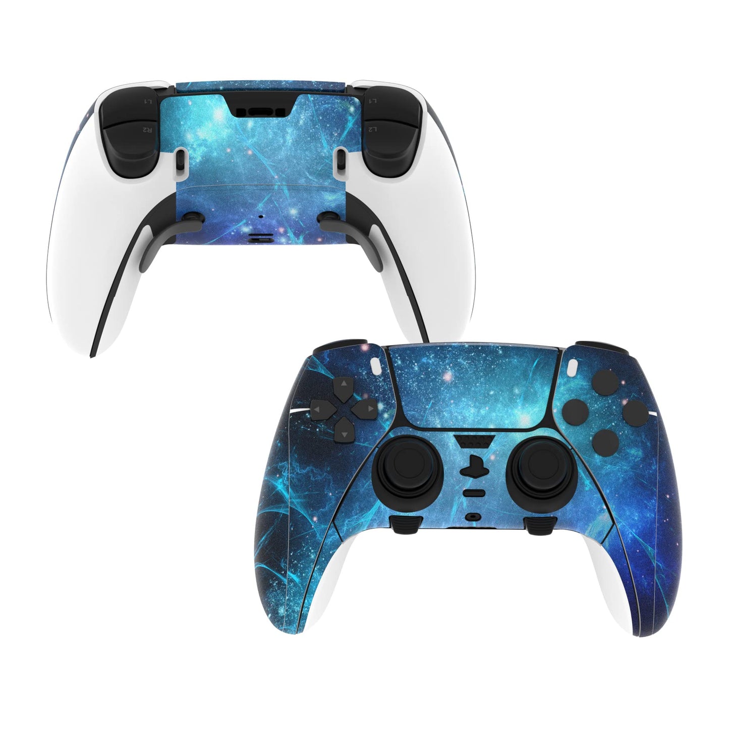 PlayVital 2 Set Skin Decals Sticker for ps5 Edge Wireless Controller Custom Vinyl Decal Skins Wrap Cover for ps5 Edge Controller - Blue Nebula
