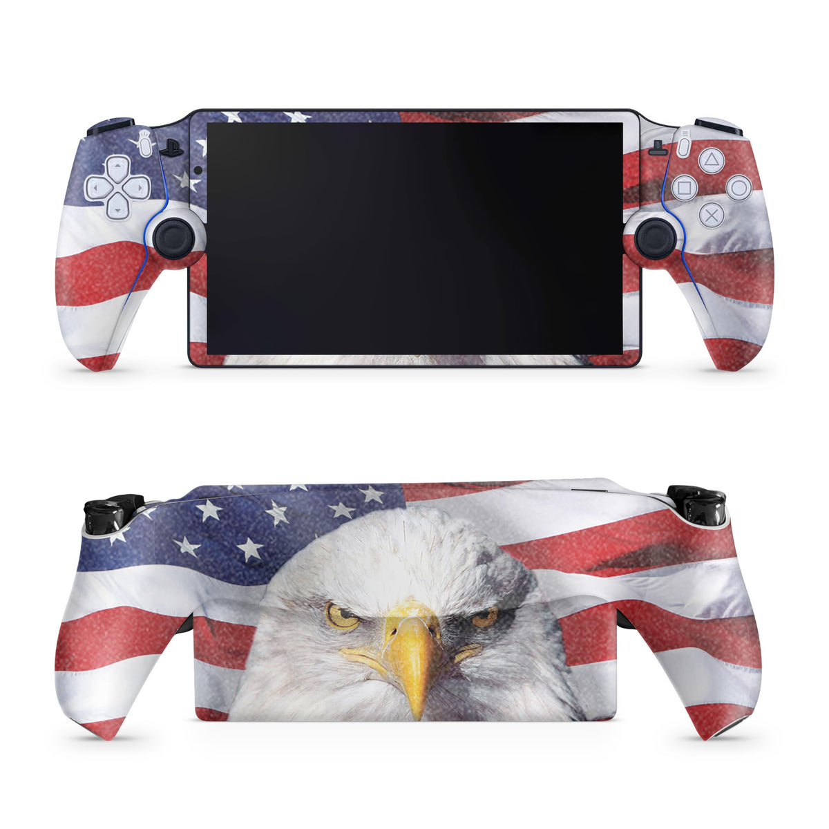 Glossy Glitter Gaming Skin Compatible with PS5 Portal Remote Player - America Strong - fine 3M Vinyl Protective Wrap Decal Cover - Easy to Apply | Crafted in The USA by MightySkins