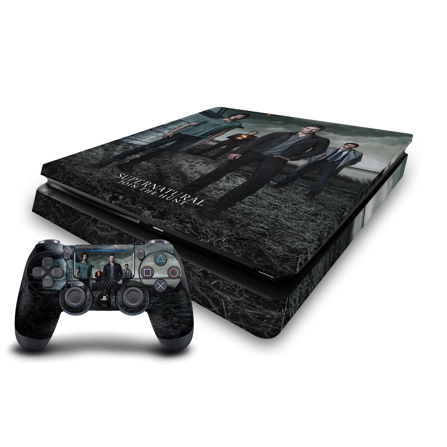 Head Case Designs Officially Licensed Supernatural Sam Dean Castiel & Crowley Key Art Vinyl Sticker Gaming Skin Decal Compatible With Sony PlayStation 4 PS4 Slim Console and DualShock 4 Controller