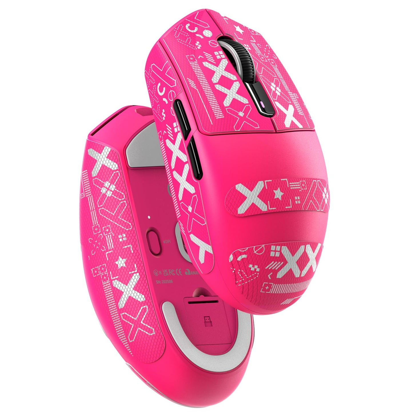 MAMBASNAKE Attack Shark G3 Wireless Gaming Mouse with Tri Mode Wired/2.4Ghz/BT 59g Ultra-Lightweight 25000 DPI 1000 Polling PixArt PAW3311 Sensor 500mAh Battery Programmable for PC Win Mac(Red+Tape)