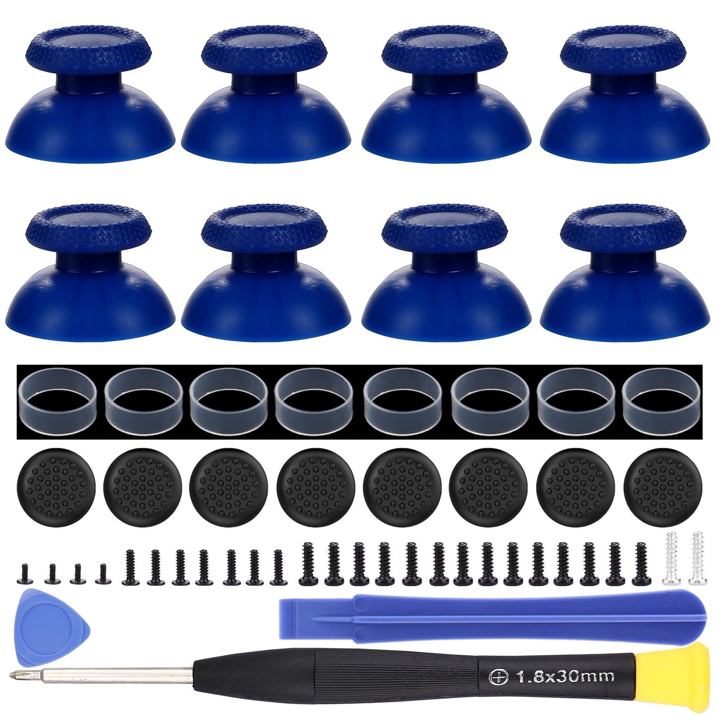 Ikpek 8 Pack Blue Replacement Thumbsticks for DualSense PS5 Controller Custom Analog Thumb Stick Joystick Grip Replacement for PlayStation 5 Controller