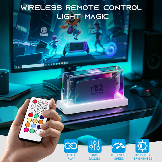 HEYSTOP Switch 1/2 Dust Cover with 16 LED Colors, RGB Light Base, Model GASB9001P, Waterproof Acrylic Display Case