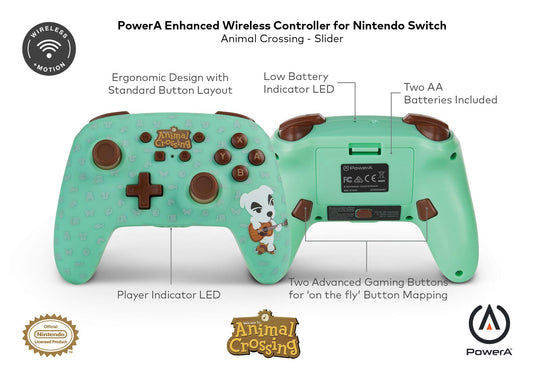 PowerA Enhanced Wireless Controller for Nintendo Switch - Animal Crossing: K.K. Slider Edition