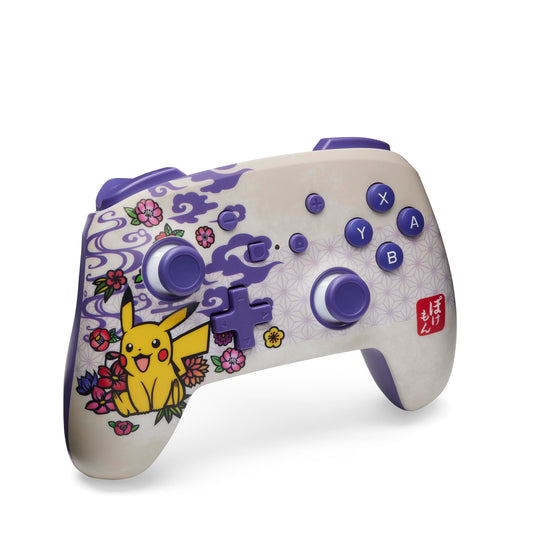 PowerA Enhanced Wireless Controller for Nintendo Switch - Pokémon Blossom - Purple - Model NSGP0324-01R - Officially Licensed Gamepad