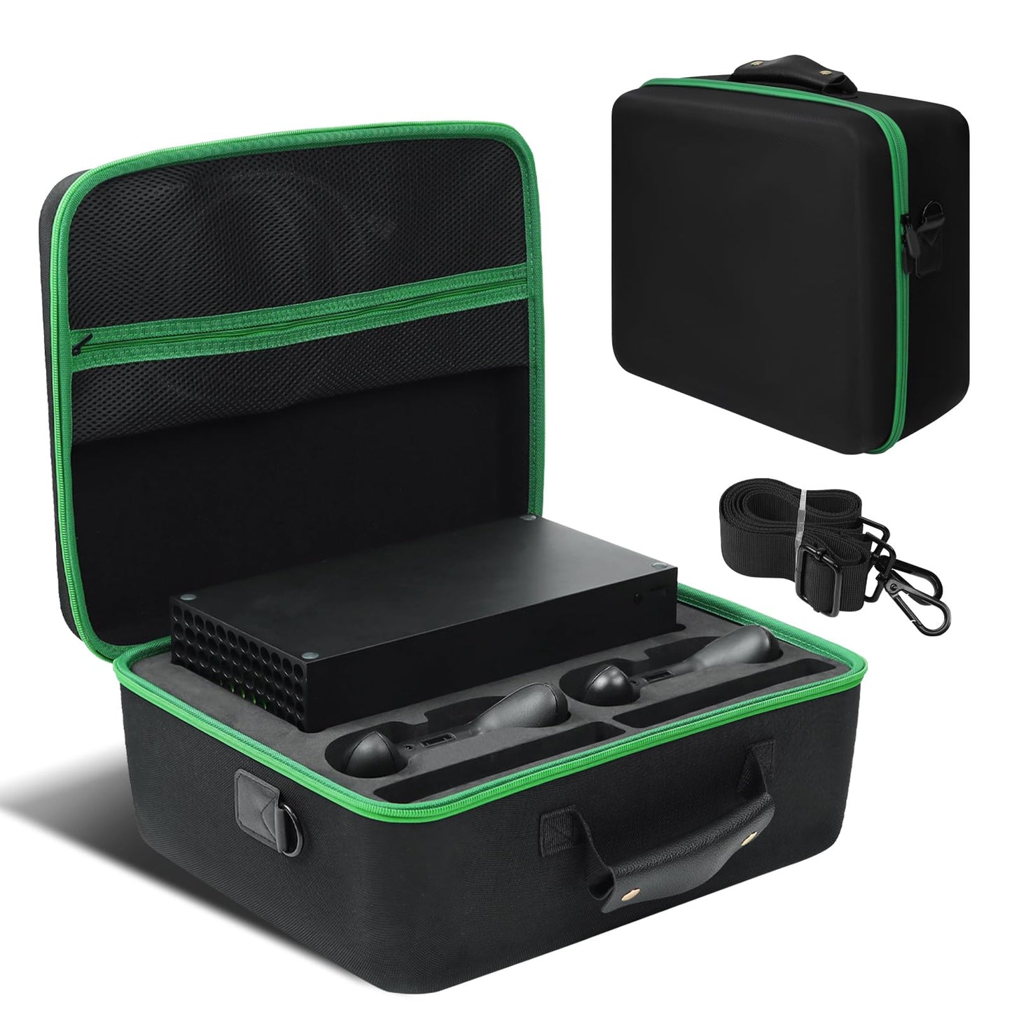 LVKAYCE Hard Carrying Case Compatible with Xbox Series X Protective Travel Bag for Xbox Series X Console Controllers Cables and Other Accessories