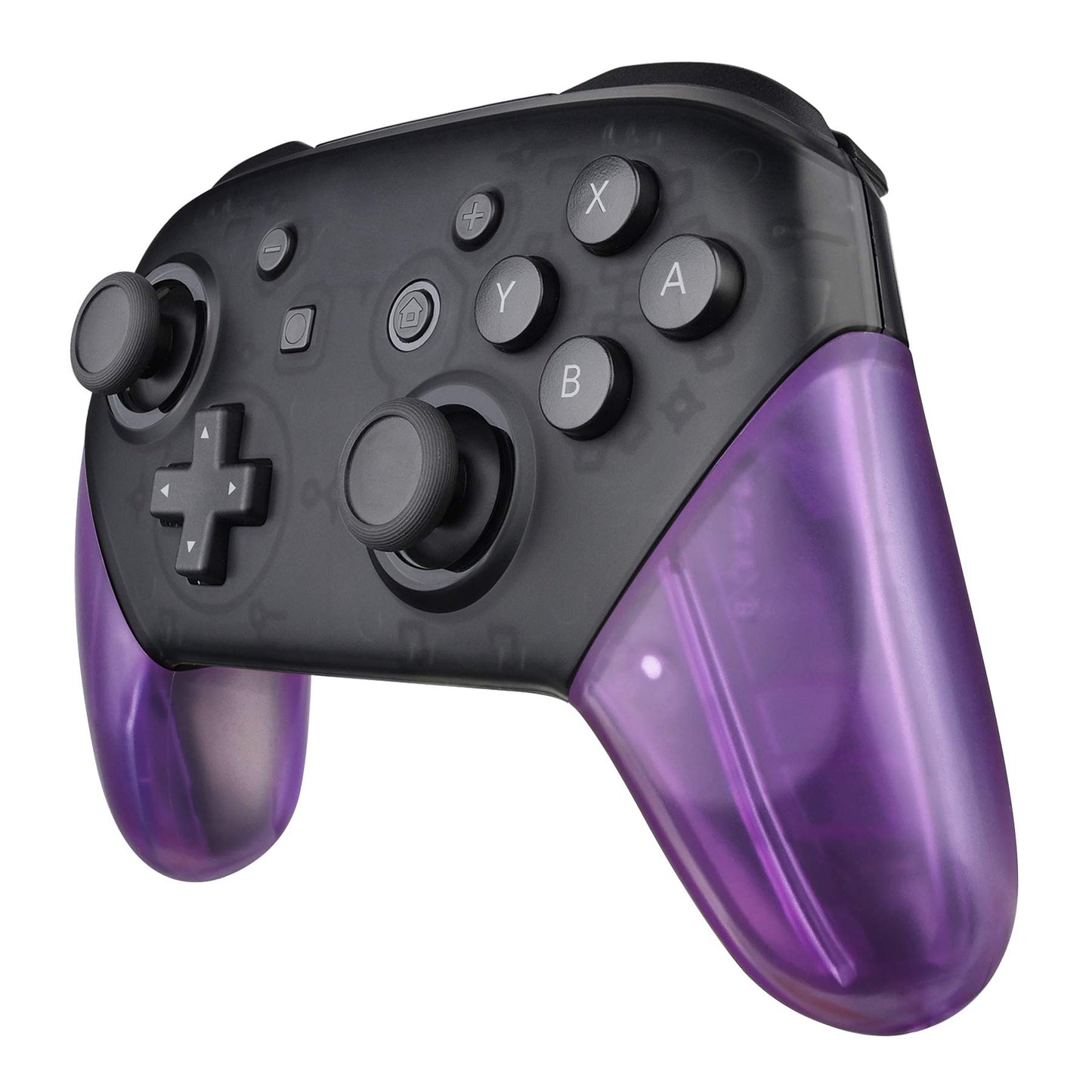 eXtremeRate Clear Atomic Purple Replacement Handle Grips for Nintendo Switch Pro Controller DIY Hand Grip Shell for Nintendo Switch Pro - Controller NOT Included