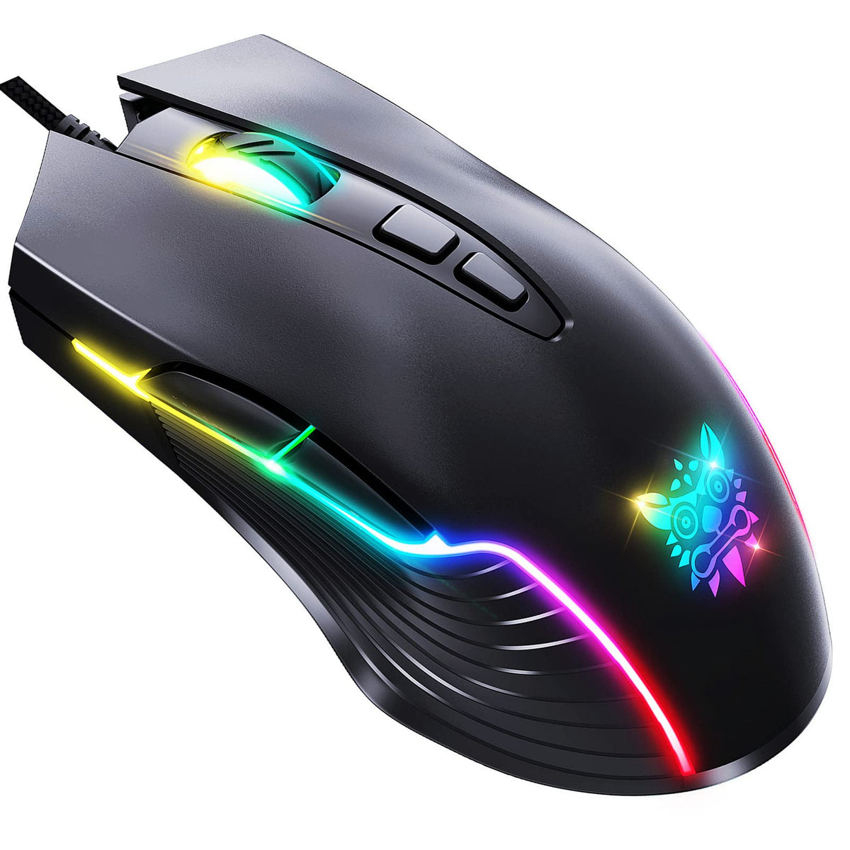 Ajsaki New Version Gaming Mouse Wired,Chroma RGB Backlit 6400 DPI Adjustable Gaming Mouse, Grip Ergonomic Optical PC Computer Ga