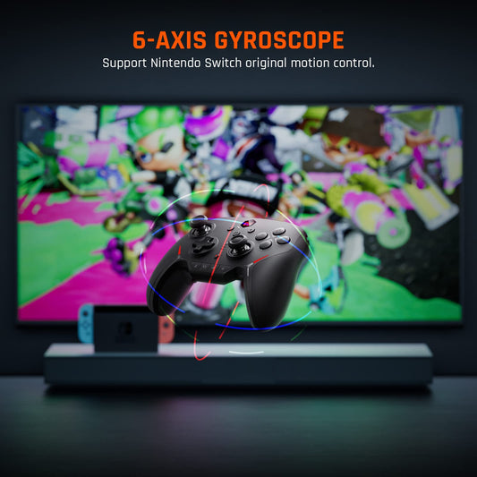 Black Shark Wired PC Gaming Controller - BIGBIG WON Blitz, 6-Axis Gyro, Custom Buttons, RGB Light, Compatible with Switch/PS4 - Black