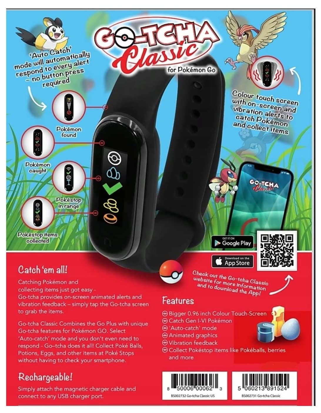 Datel GO-TCHA Classic for Pokemon GO - Large Black - Model BS002731 - Compatible with iPhone/Android