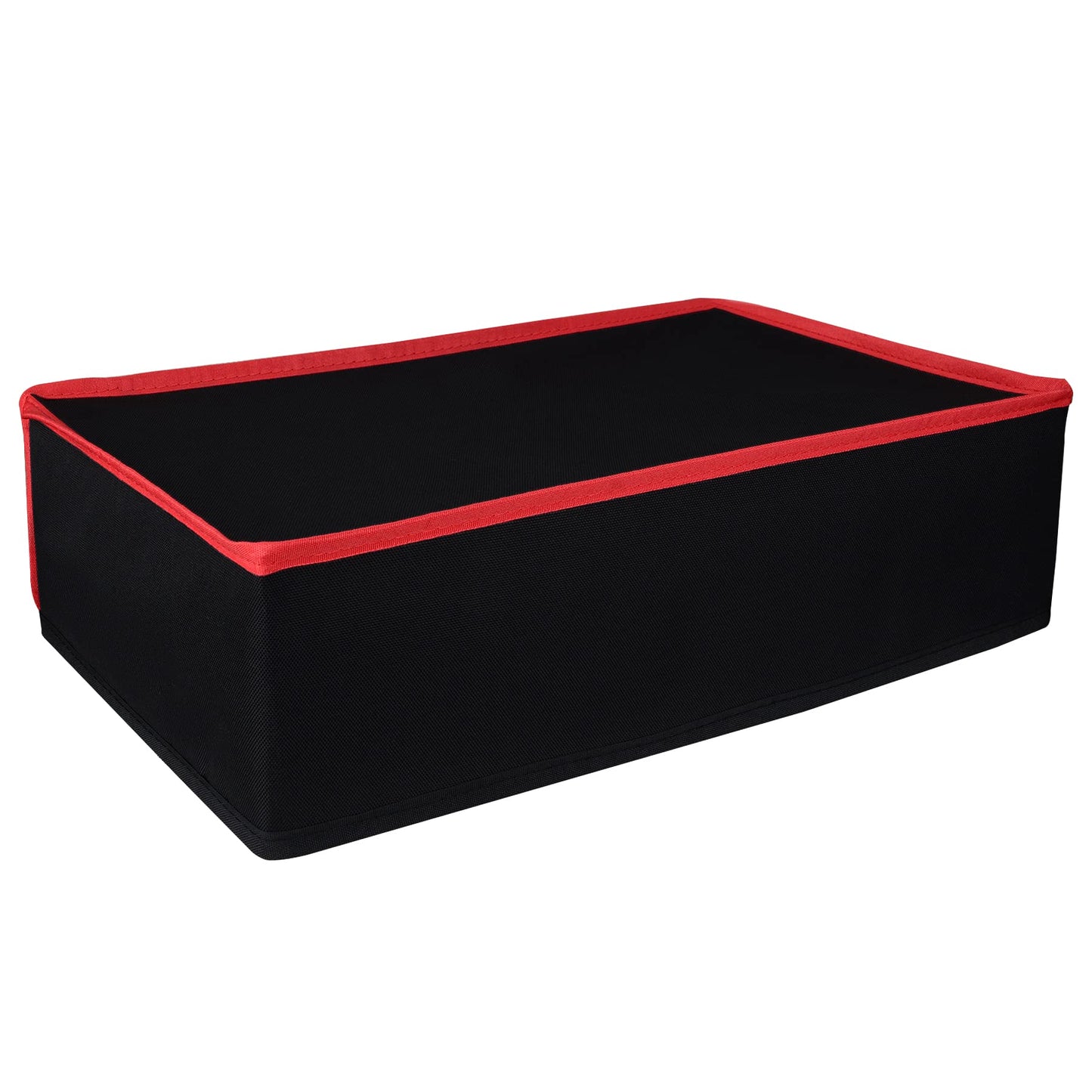 PlayVital Black Nylon Horizontal Dust Cover for ps5 Soft Neat Lining Dust Guard Anti Scratch Waterproof Cover Sleeve for ps5 Console Digital Edition & Disc Edition - Red Trim