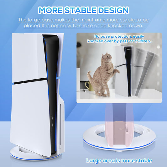 Auarte Vertical Stand for PS5 Slim/Pro Console - Snow White Replacement Base with Screw