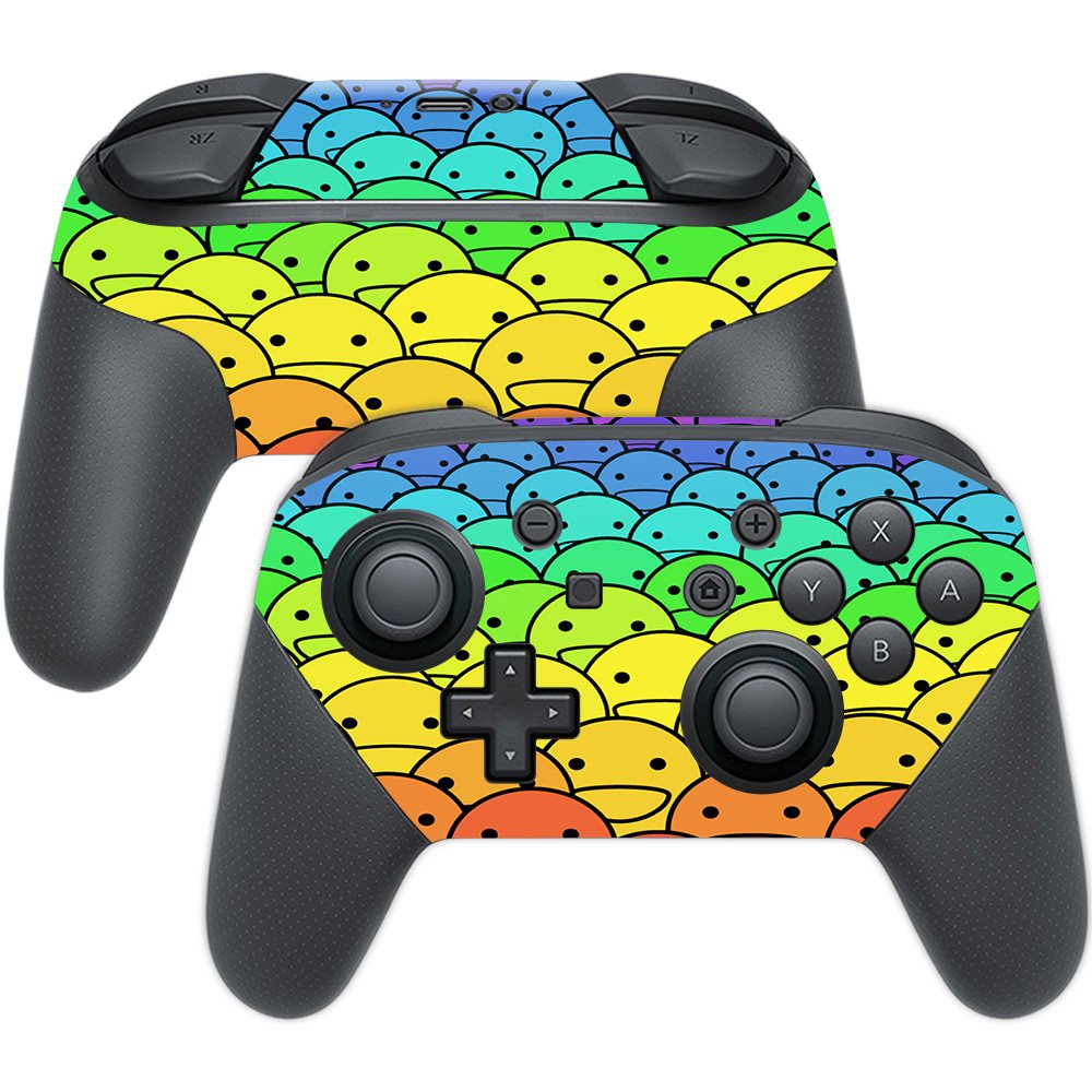 MightySkins Skin Compatible with Nintendo Switch Pro Controller - Happy Faces | Protective, Durable, and Unique Vinyl Decal wrap