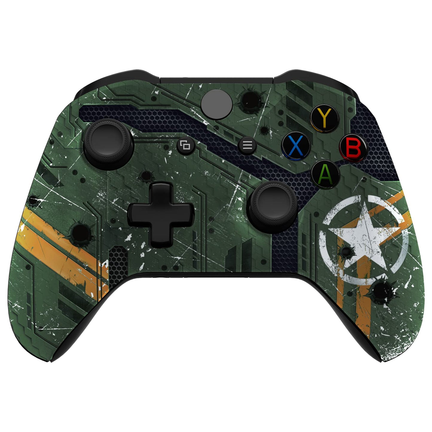 eXtremeRate Army Mecha Patterned Front Housing Shell Case for Xbox One S/X Controller Soft Touch Faceplate Cover Replacement Kit for Xbox One S/X (Model 1708) - Controller NOT Included