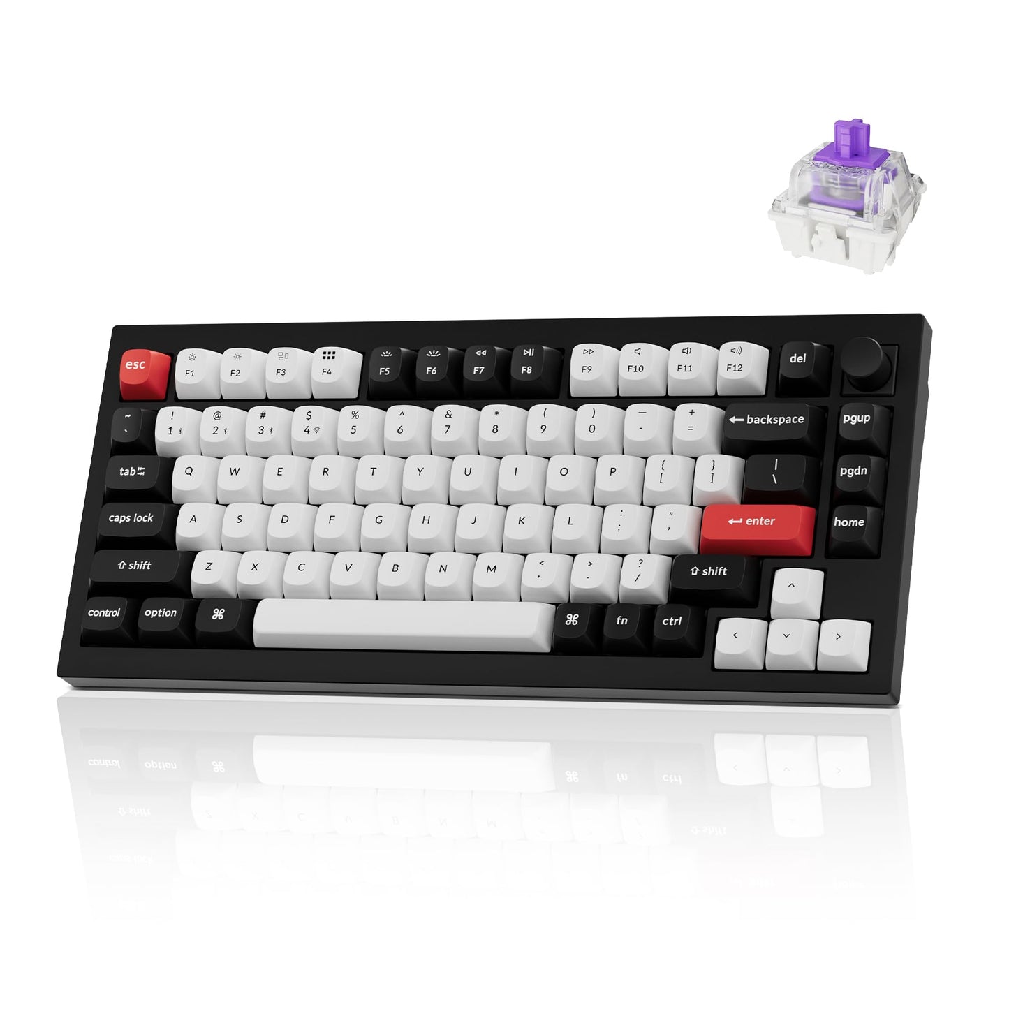 Keychron Q1 HE Wireless Custom Mechanical Keyboard with Hall Effect Gateron Double-Rail Magnetic Switch Rapid Trigger QMK 2.4 GHz Bluetooth 5.2 RGB Compatible with Mac Windows Linux (Hot-swappable)