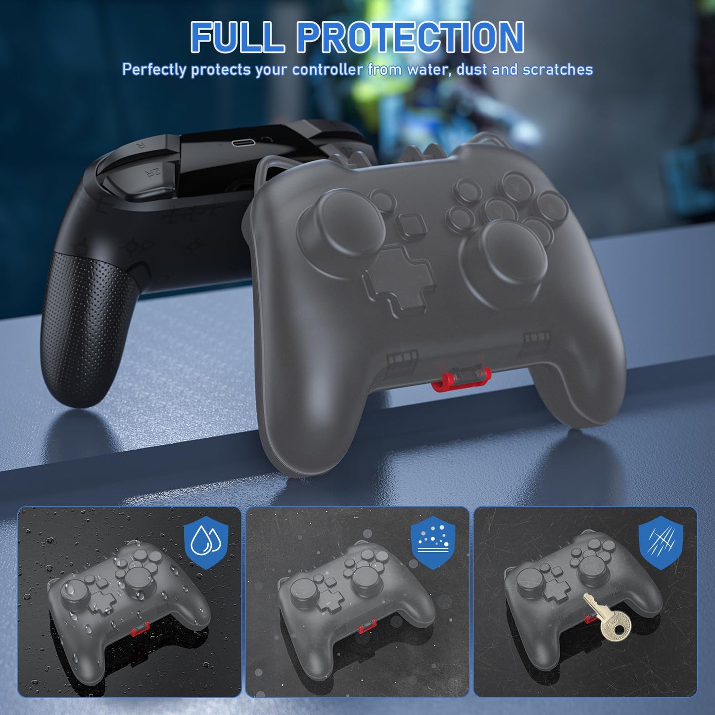 Tiiletzote Controller Case for Nintendo Switch Pro - Black, Travel Storage Bag for Game Controller, Model T-CB16-SWPBlack